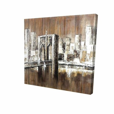 FONDO 32 x 32 in. Aged Finish Brooklyn Bridge-Print on Canvas FO2789272